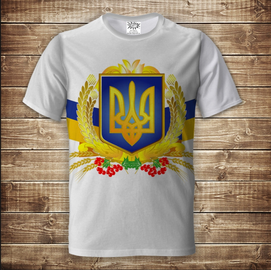 T-shirt 3D All Over Print Ukraine Symbols Trident Adult and Children Sizes