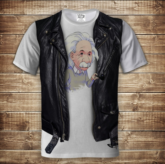 Camiseta 3D All Over Print Camiseta 2 en 1 + chaleco. Einstein Tallas para adultos y niños.