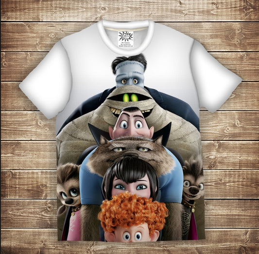 Camiseta 3D All Over Print Hotel Transylvania Tallas Adulto y Niño