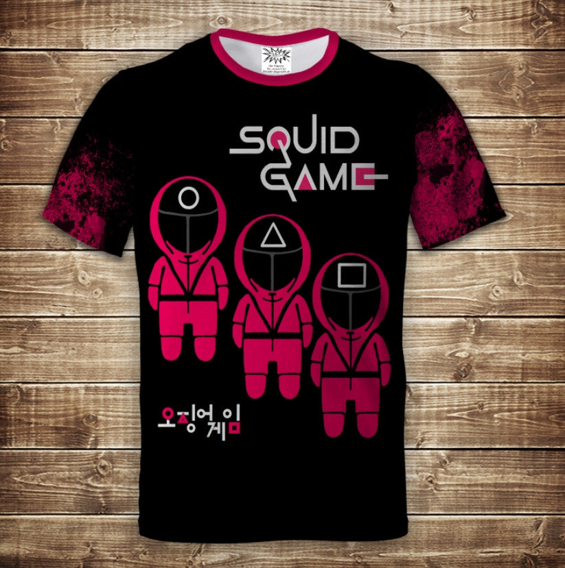 T-shirt 3D All Over Print Squid Game Adult and Kids Sizes