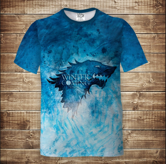 Camiseta 3D All Over Print El invierno viene Casa Stark