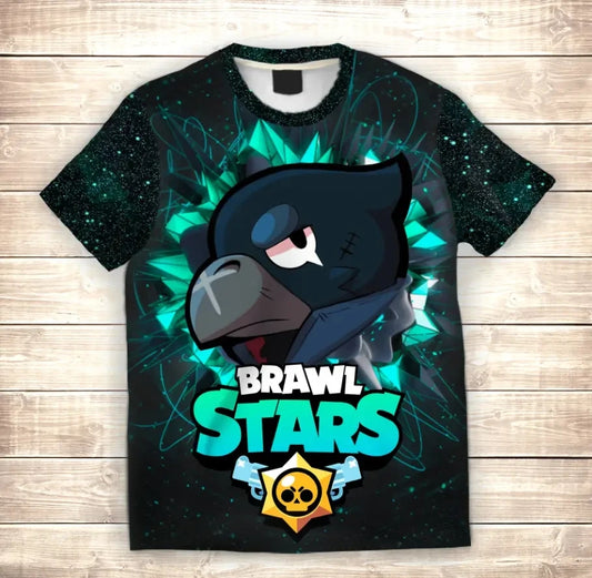 Футболка з 3D повсюдним принтом CROW FACE Brawl Stars