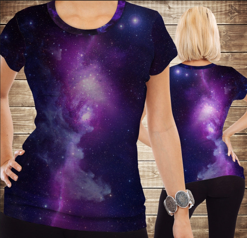 Camiseta 3D All Over Print con temática del Universo y el Espacio para adultos y niños en varias tallas.