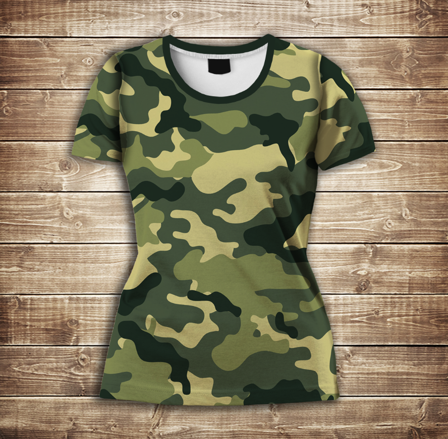 Camiseta 3D All Over Print Camuflaje Clásico