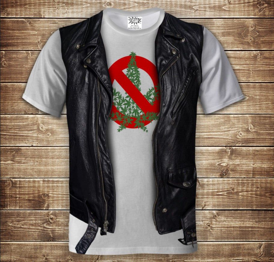 T-shirt 3D All Over Print 2-in-1 T-shirt + vest. Stop drugs. Adult and children's sizes.