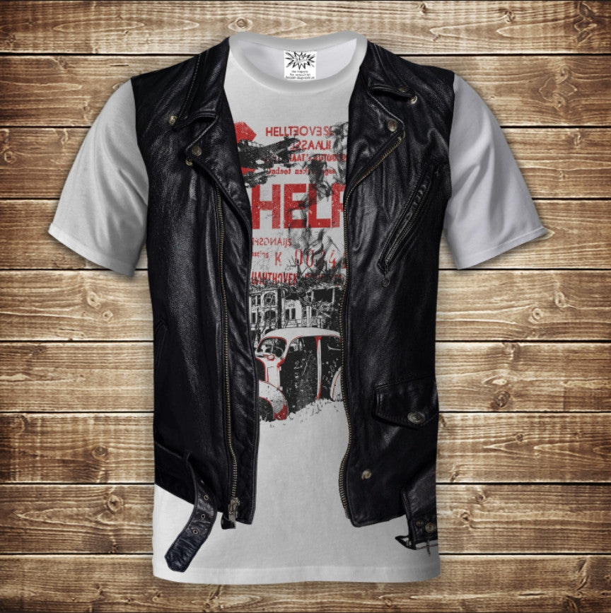 Camiseta 3D All Over Print Camiseta 2 en 1 + Chaleco Old School Tallas Adulto y Niño