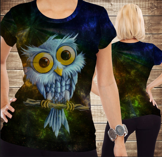 T-shirt 3D All Over Print with Owl Print. Space Owl. Children and Adult Sizes.