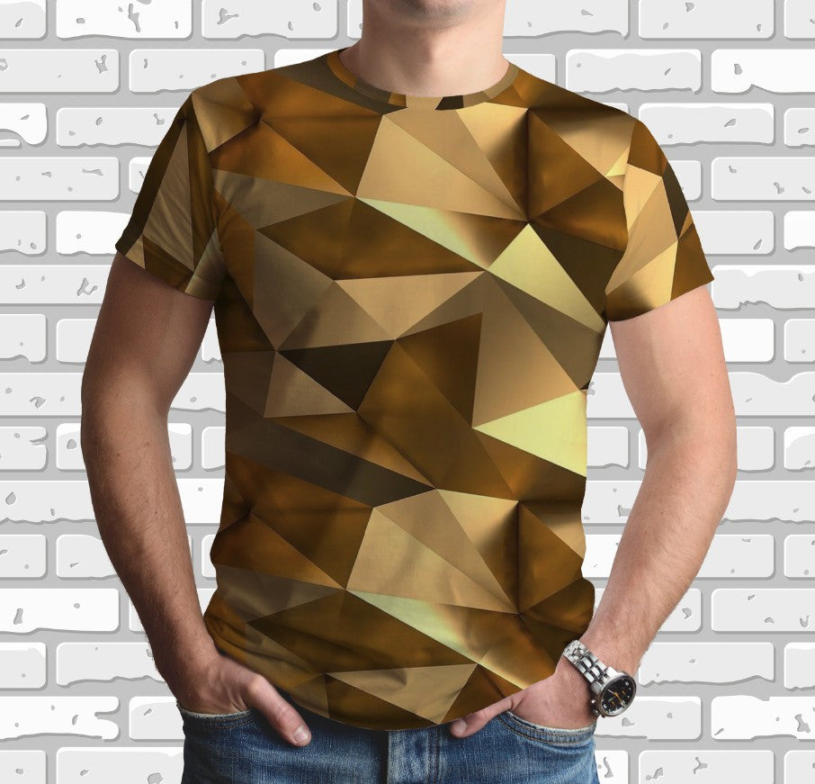 Camiseta con estampado integral en 3D y tema de estampado geométrico