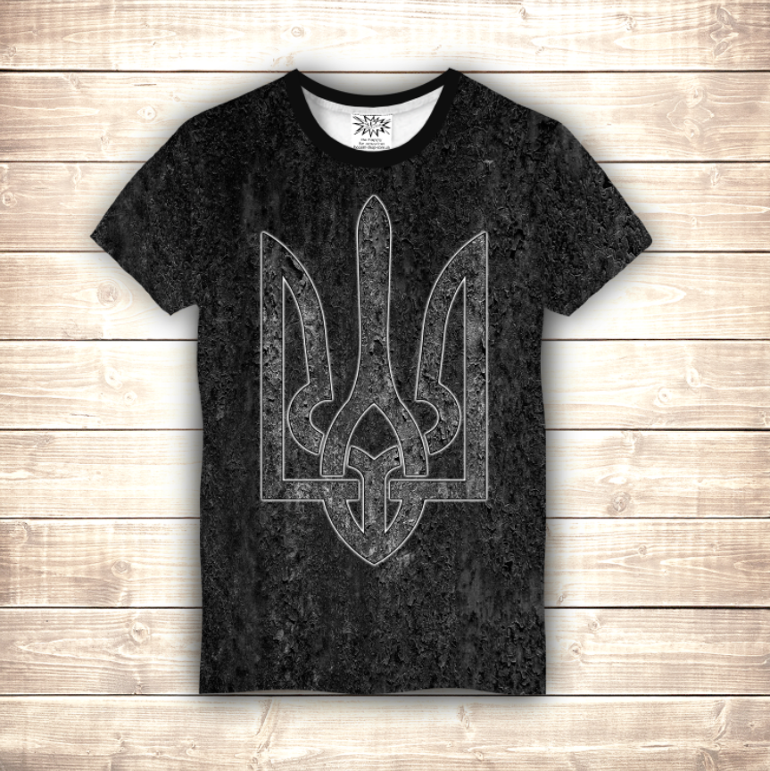 T-shirt 3D All Over Print with the print of the Coat of Arms of Ukraine.