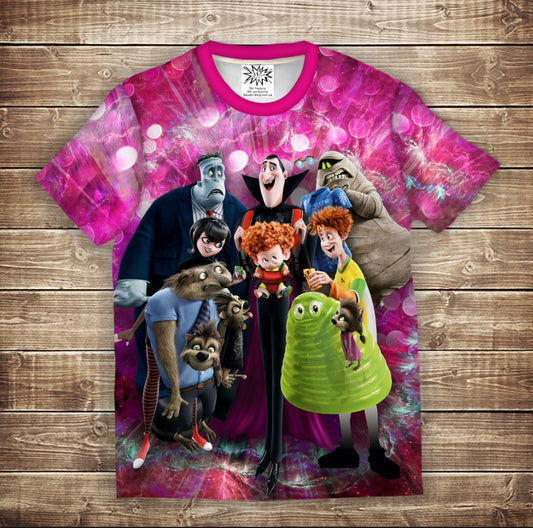 Camiseta 3D All Over Print Hotel Transylvania Tallas Adulto y Niño