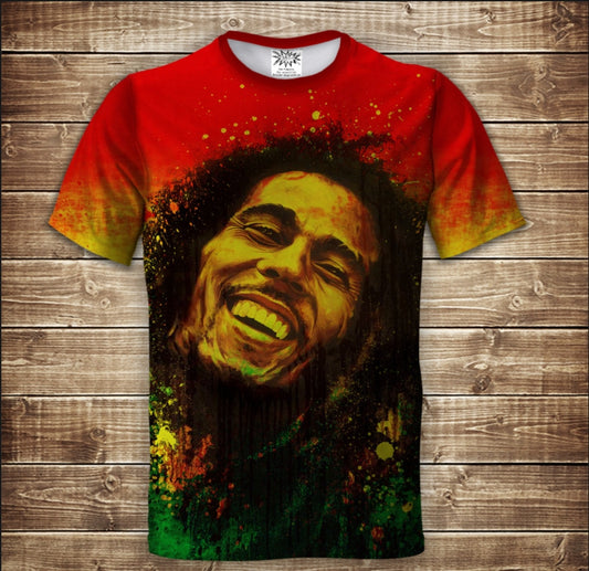 T-shirt 3D All Over Print with a theme: Bob Marley