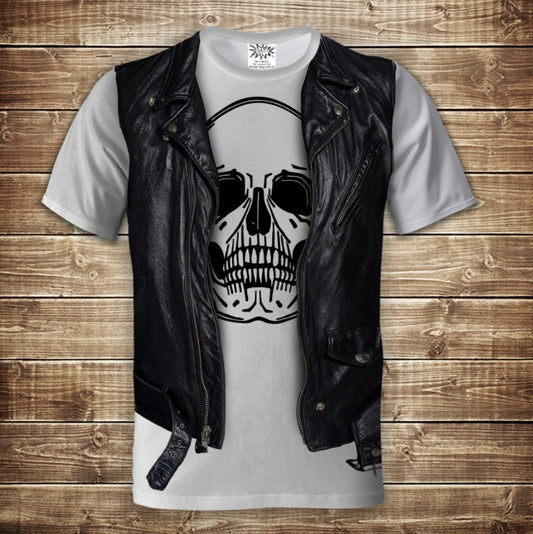 Camiseta 3D All Over Print 2 en 1 camiseta + chaleco Calavera Tallas adulto y niño