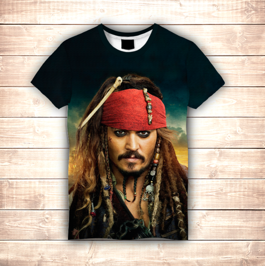 Camiseta 3D All Over Print Capitán Jack Piratas