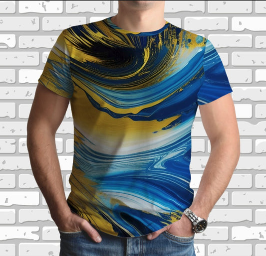 T-shirt 3D All Over Print with Watercolor Art Theme