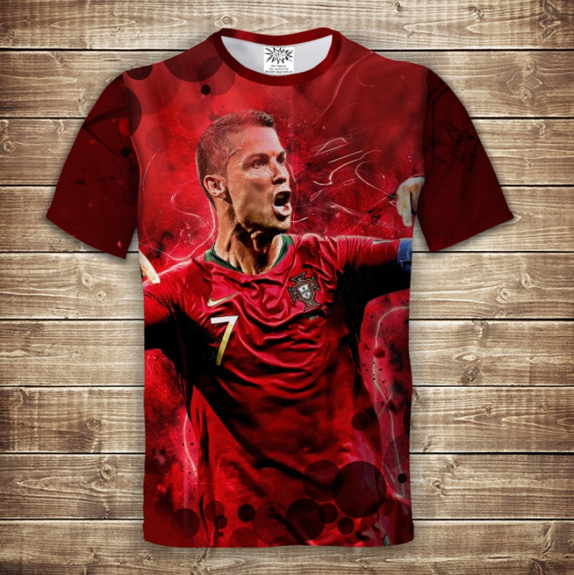 Camiseta 3D All Over Print con diseño de Cristiano Ronaldo.