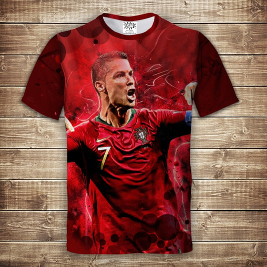 Camiseta 3D All Over Print con diseño de Cristiano Ronaldo.