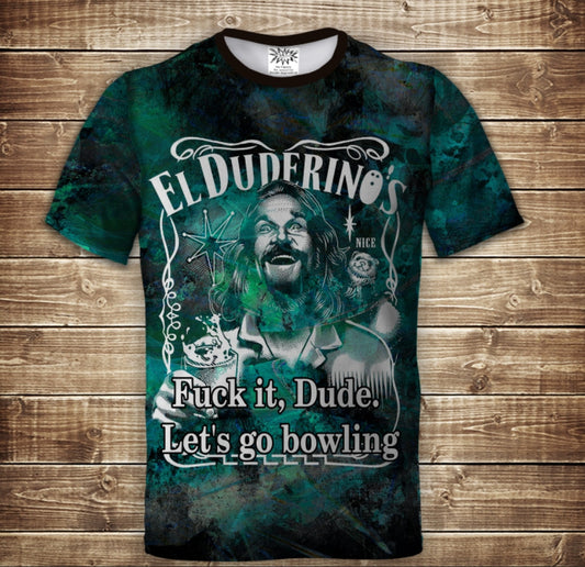 T-shirt 3D All Over Print: The Big Lebowski. Adult and Kids sizes.