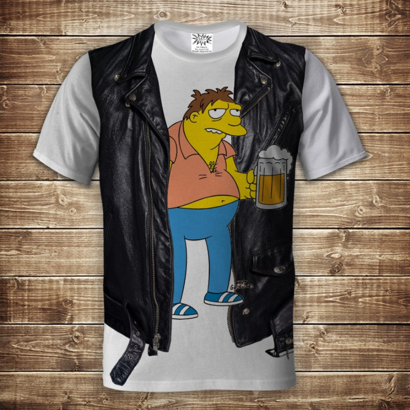 Camiseta 3D All Over Print Camiseta 2 en 1 + Chaleco Simpsons Beer Tallas Adulto y Niño