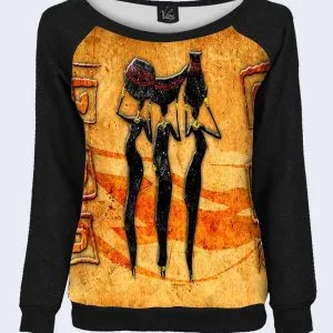 Жіночий світшот - реглан з відкритими плечима з 3D принтом Африка