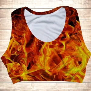 Топ спортивний з 3D принтом на тему Вогонь. Всі розміри