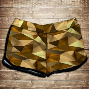 Шорти 3D принт жіночі- Золотий кубізм