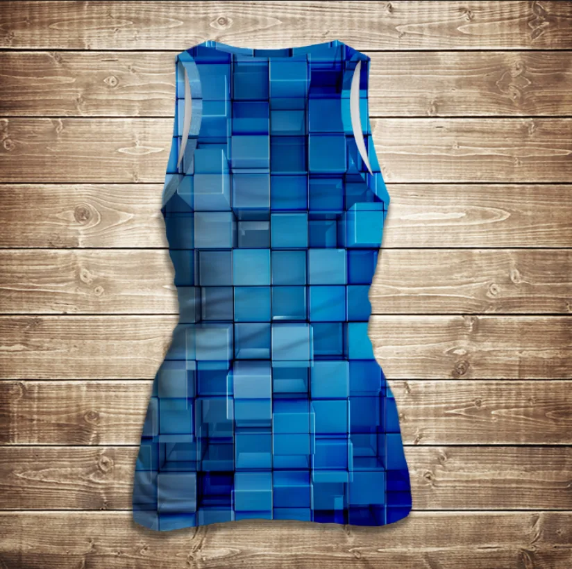 Майка 3D-Блакитні кубики