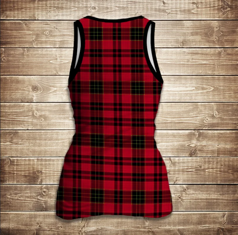 Майка 3D-Red tartan