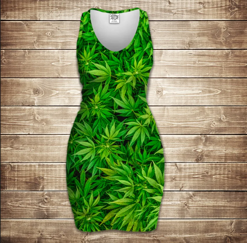 Плаття-майка 3D- Канабіс