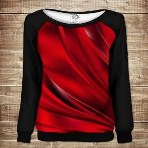 Жіночий світшот - реглан з відкритими плечима з 3D принтом-Red queen