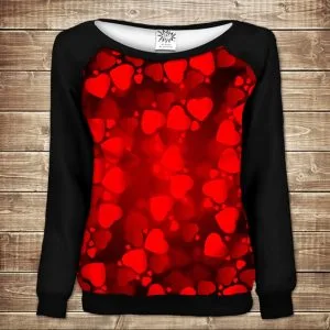 Жіночий світшот - реглан з відкритими плечима з 3D принтом-Love love