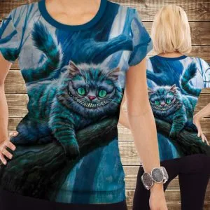 Футболка 3D Чеширський котик на дереві