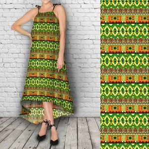Сарафан ассиметричний нарядний з принтом Africano Green neon