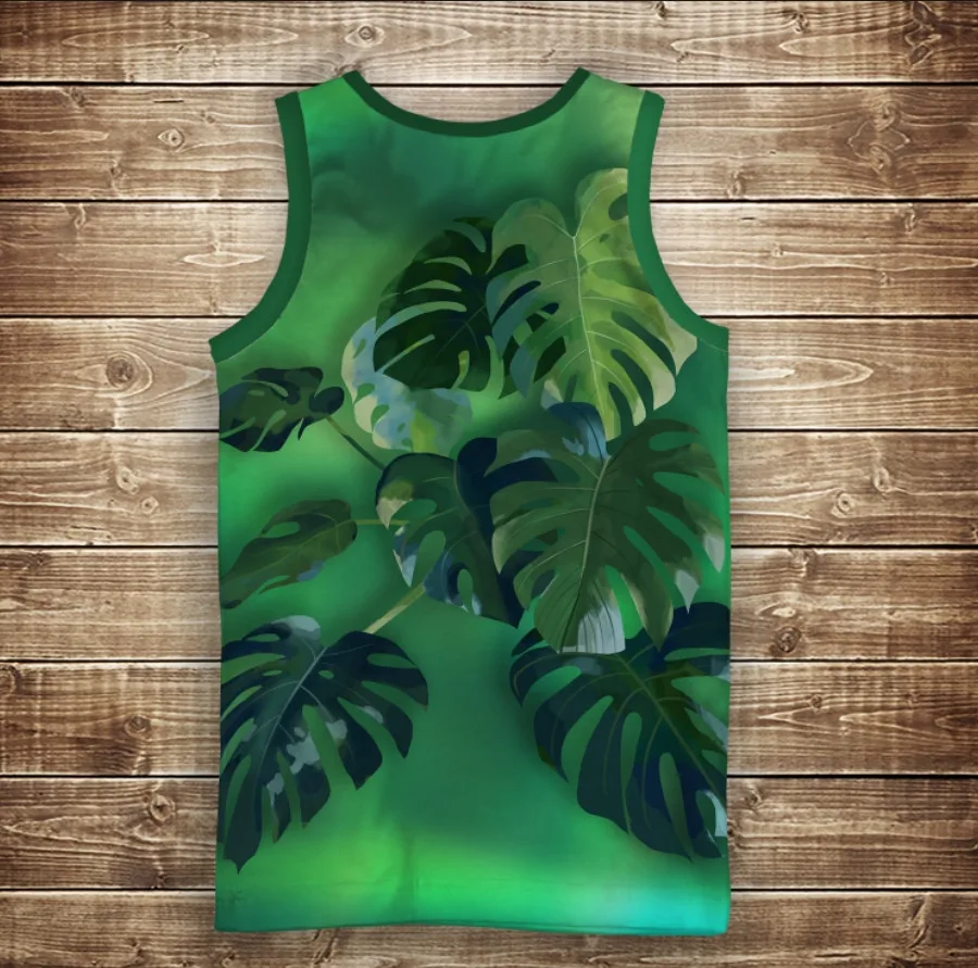 Майка з 3D принтом: Слоник і Монстера. Дорослі і Дитячі розміри