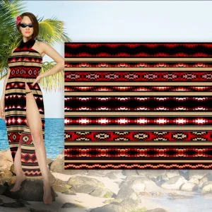 Парео-хустка-палантин блакитного кольору 10в1 з принтом Єгіпет