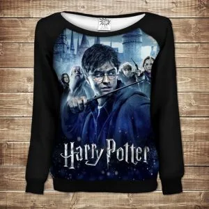 Жіночий світшот-реглан з 3D принтом на тему: Гаррі Поттер. Перед боєм