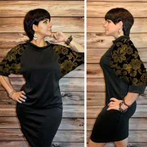 Розумне плаття з 3D принтом Золоте мереживо