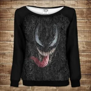 Жіночий світшот-реглан з 3D принтом на тему: Venom 2. Carnage. Веном 2. Карнаж