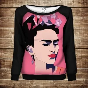 Жіночий світшот-реглан з 3D принтом на тему: Frida Kahlo. Фріда Кало.