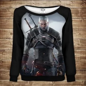 Жіночий світшот-реглан з 3D принтом на тему: Відьмак