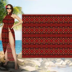 Парео-хустка-палантин 10 в 1 з принтом Вышиванка