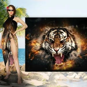 Парео-хустка-палантин 10 в 1 з принтом Тигр