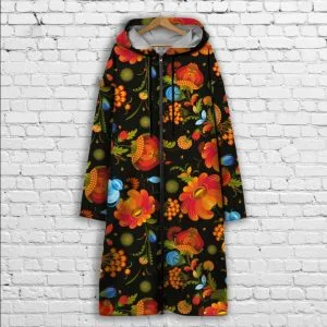 Кардиган - худі на блискавці з 3Д принтом Квіти орнамент