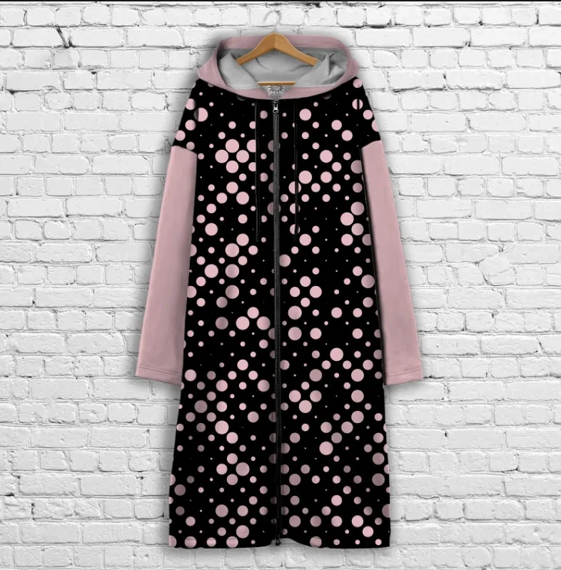 Кардиган - худі на блискавці з 3Д принтом Рожева крапинка