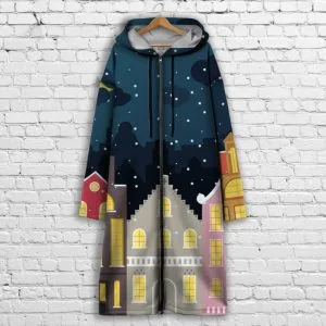 Кардиган - худі на блискавці з 3Д принтом Нічне місто