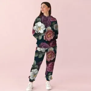 Жіночий спортивний костюм із квітковим принтом