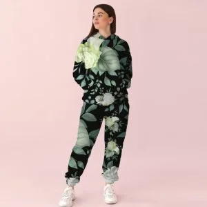 Жіночий спортивний костюм із принтом рослинний візерунок 0_002