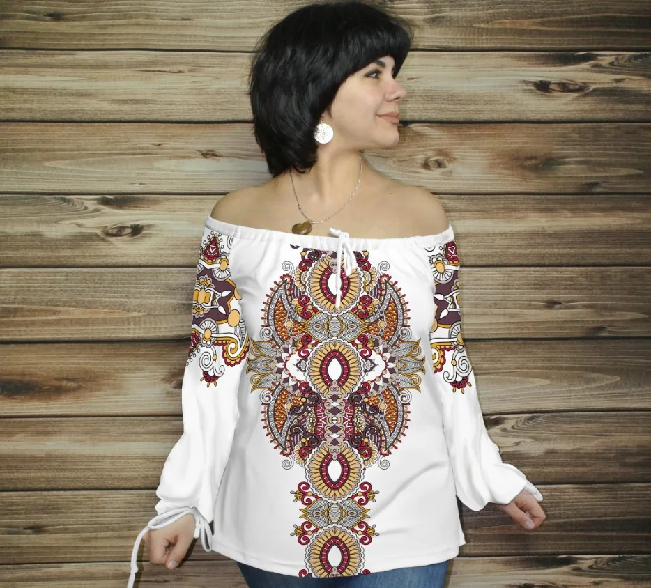 Туніка (блуза) Carmen Орнамент етнічний.Біла 07
