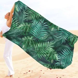 Парео-хустка-палантин 10в1 з принтом Рослинний візерунок.Листя