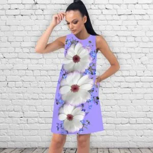 Сукня А-силуету з принтом Білі квіти