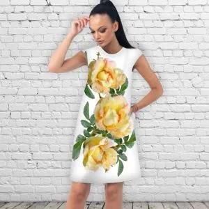 Сукня А-силуету з принтом Жовті троянди